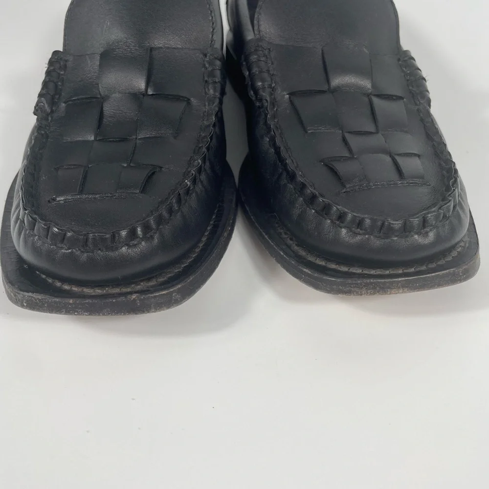 Women's Hereu Nombela Interwoven Detail Slip On Loafers Old Money Office Leather - Picture 6 of 16